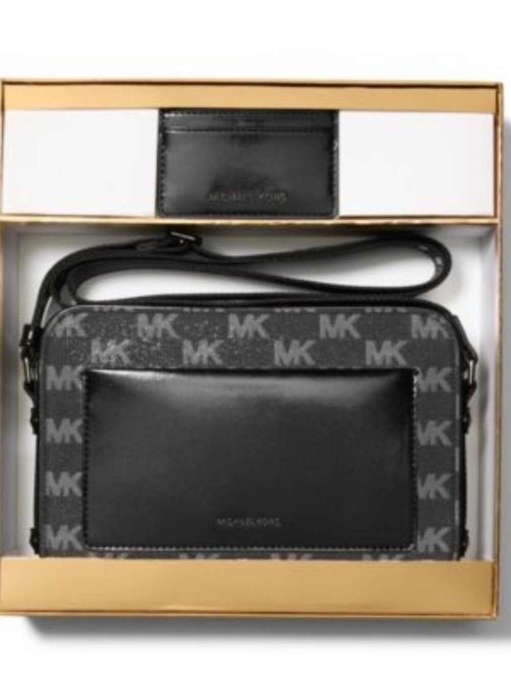 NEW Michael Kors Maeve Large East West Pocket Crossbody with Card Case NWT Black